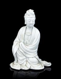 A Blanc-de-Chine Porcelain Figure of Guanyin