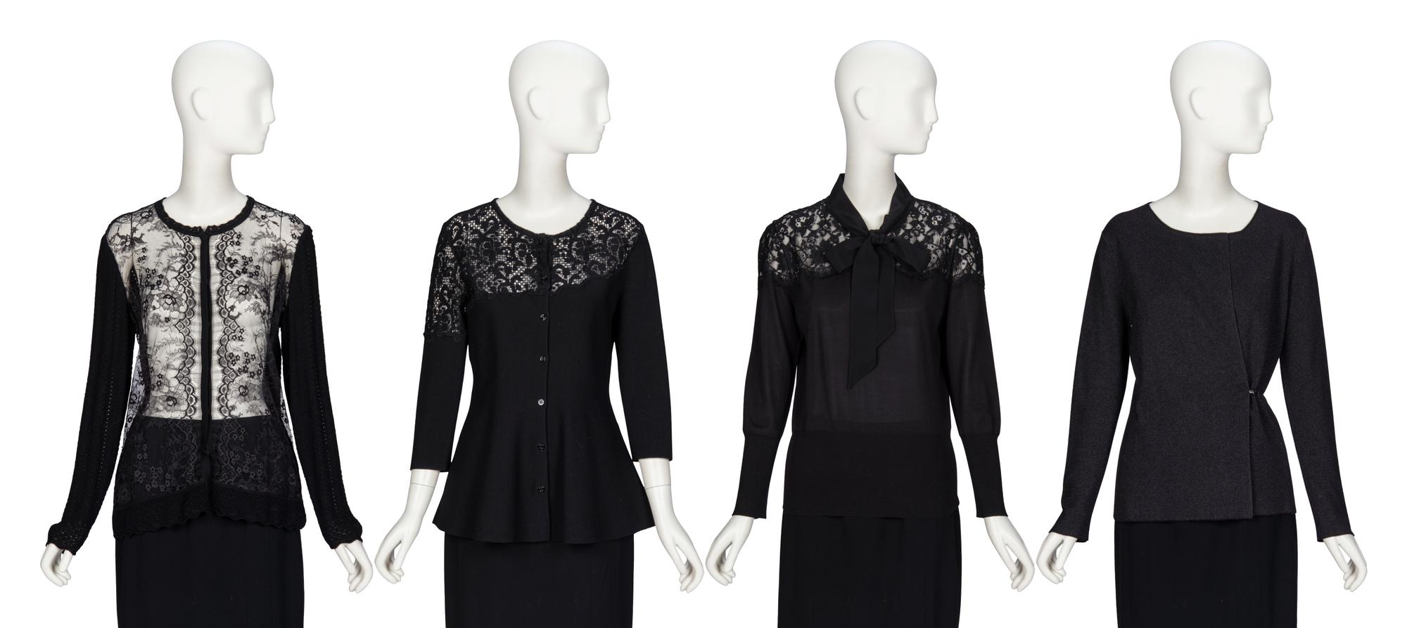 Four Designer Knit Black Tops Including Christian Dior and Tom Ford