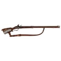 Contemporary Cheekstock Flintlock Rifle with Compass Inlay by John B. Derrick (American, b.1936)
