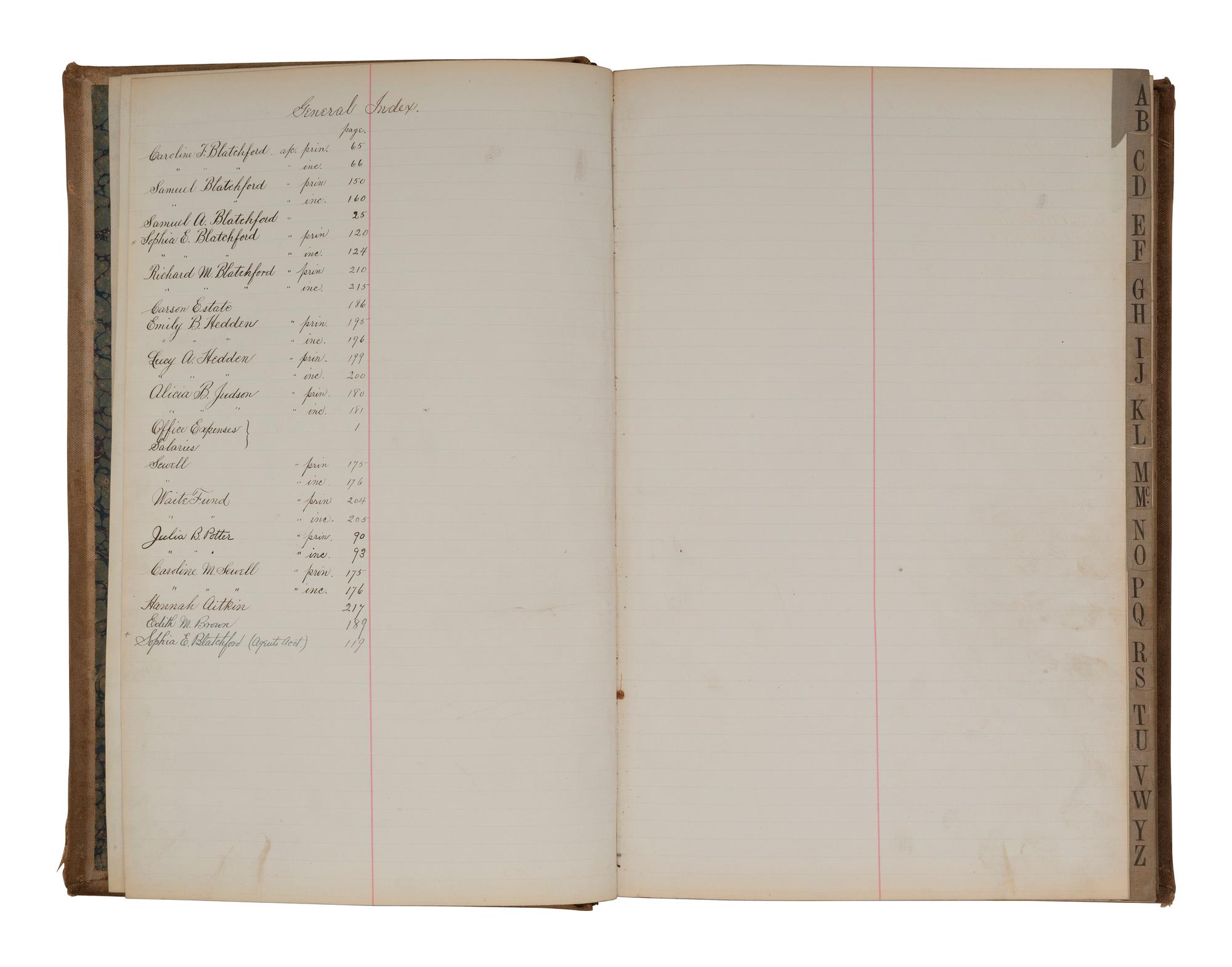 [US SUPREME COURT]. Blatchford family archive including documents, ledgers, photographs, and a silk menu signed by President Chester A. ARTHUR (1829-1886) and Supreme Court Justice Samuel Blatchford (1820-1893).