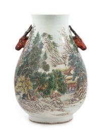 A Famille Rose Porcelain Jar Height 21 inches.