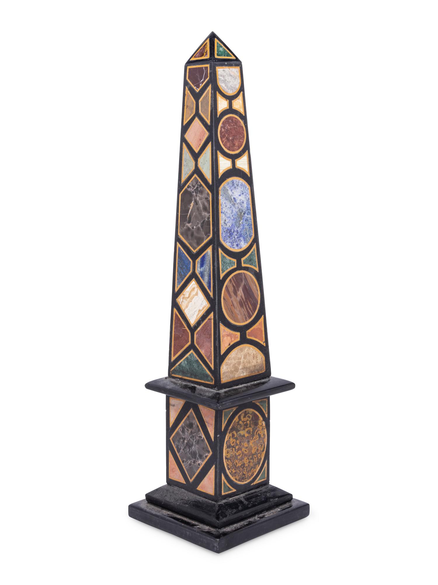 A Grand Tour Specimen Marble Obelisk