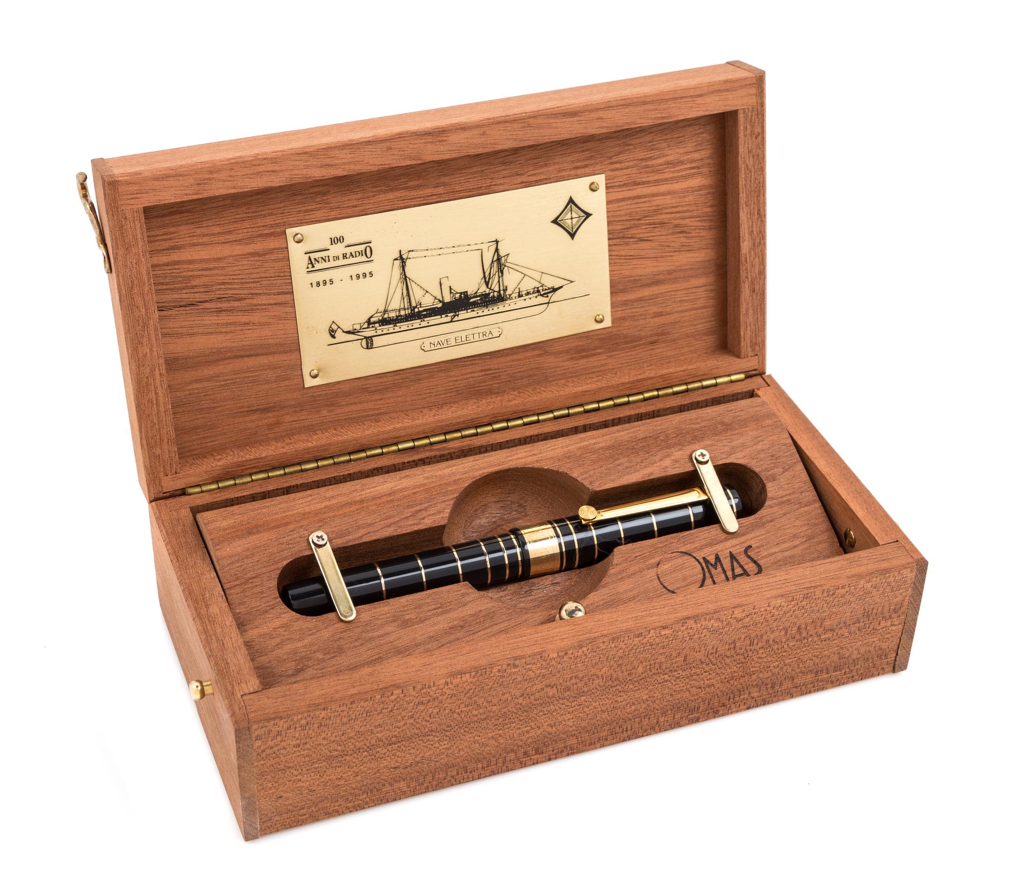 An Omas Guglielmo Marconi Limited Edition Black Lacquer Fountain Pen