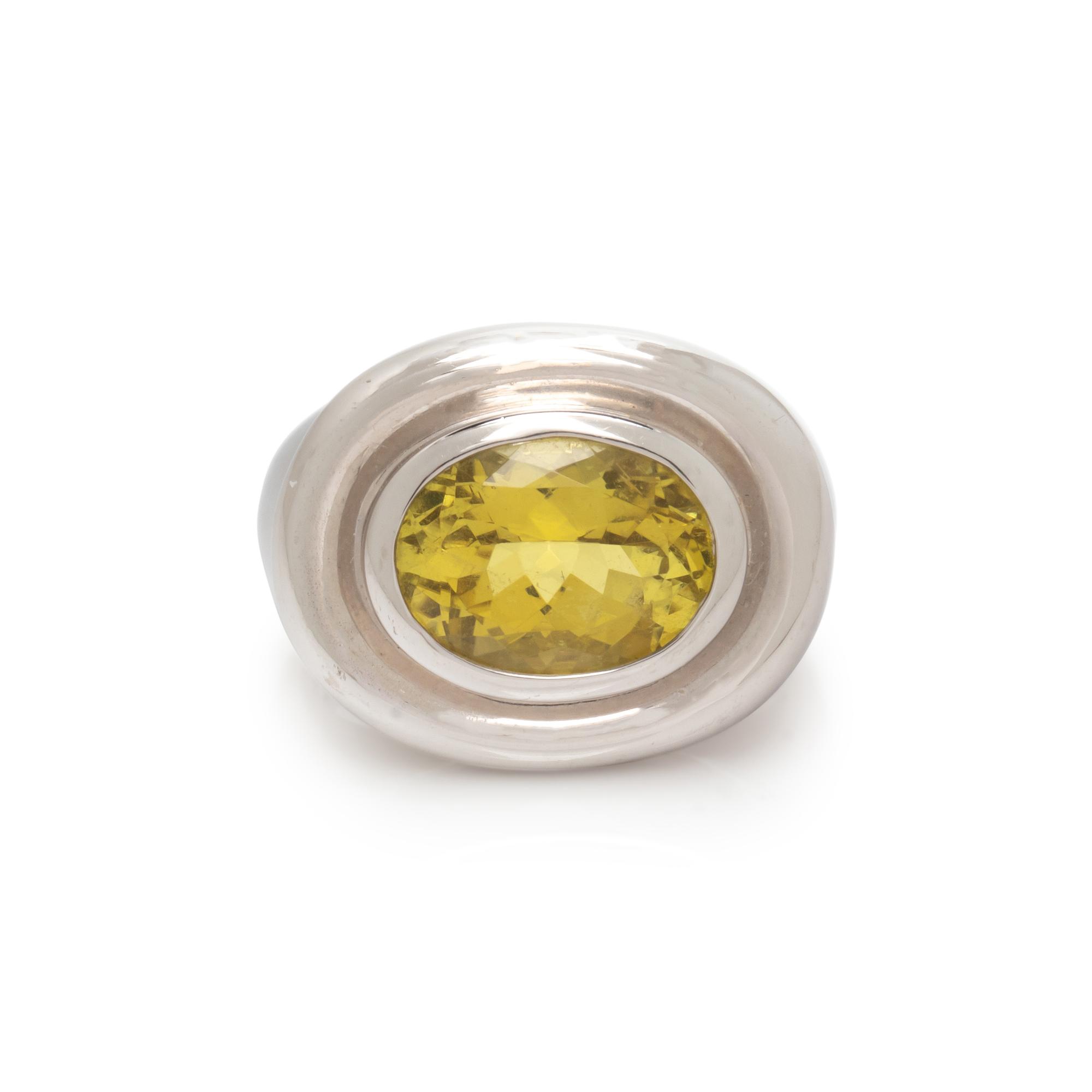TIFFANY & CO., PALOMA PICASSO, WHITE GOLD AND YELLOW TOURMALINE RING