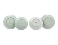 Four Chinese Famille Rose Porcelain Plates