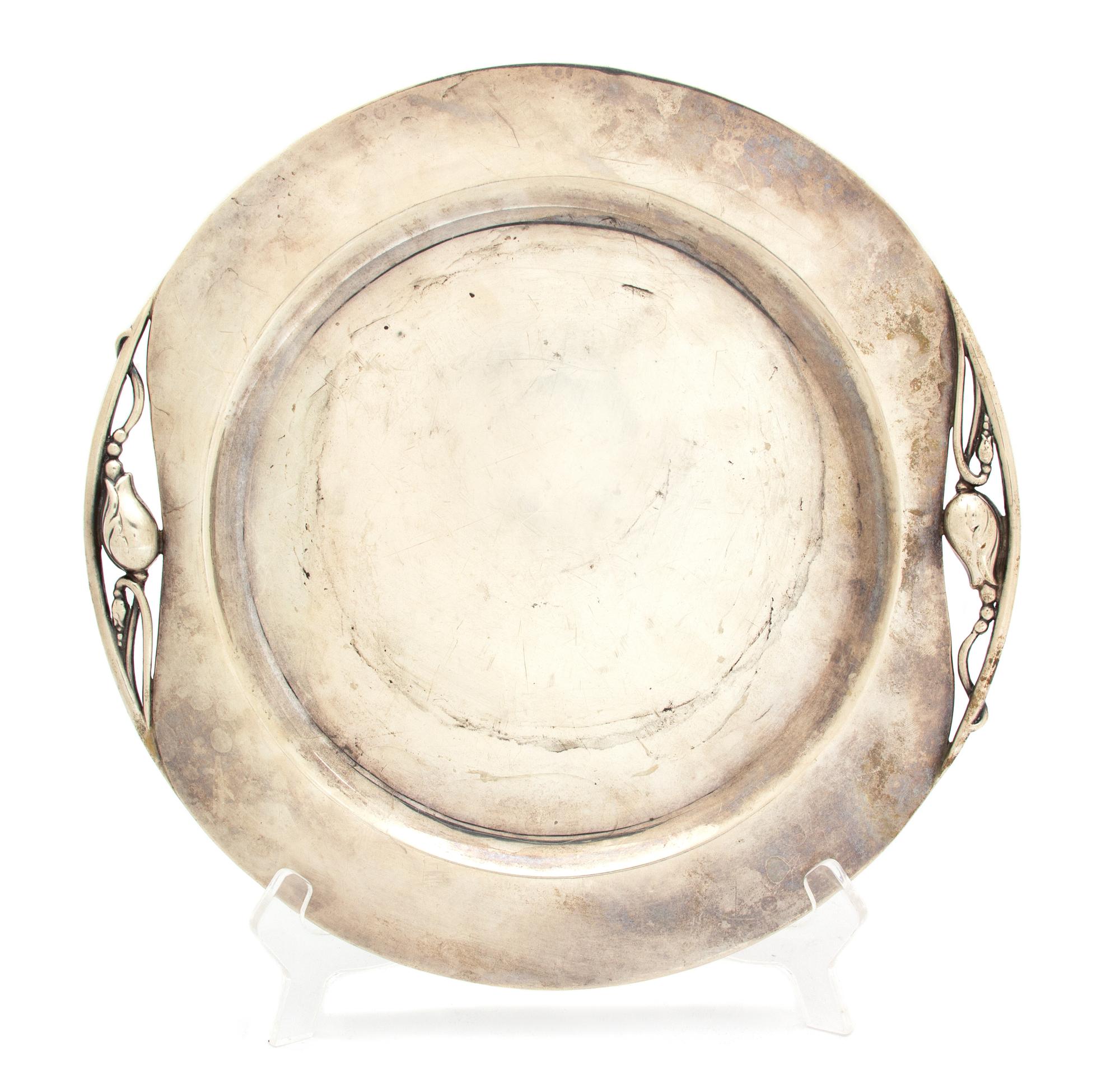 A Mexican Silver Plate, Maker Unknown, in the manner of Georg Jensen