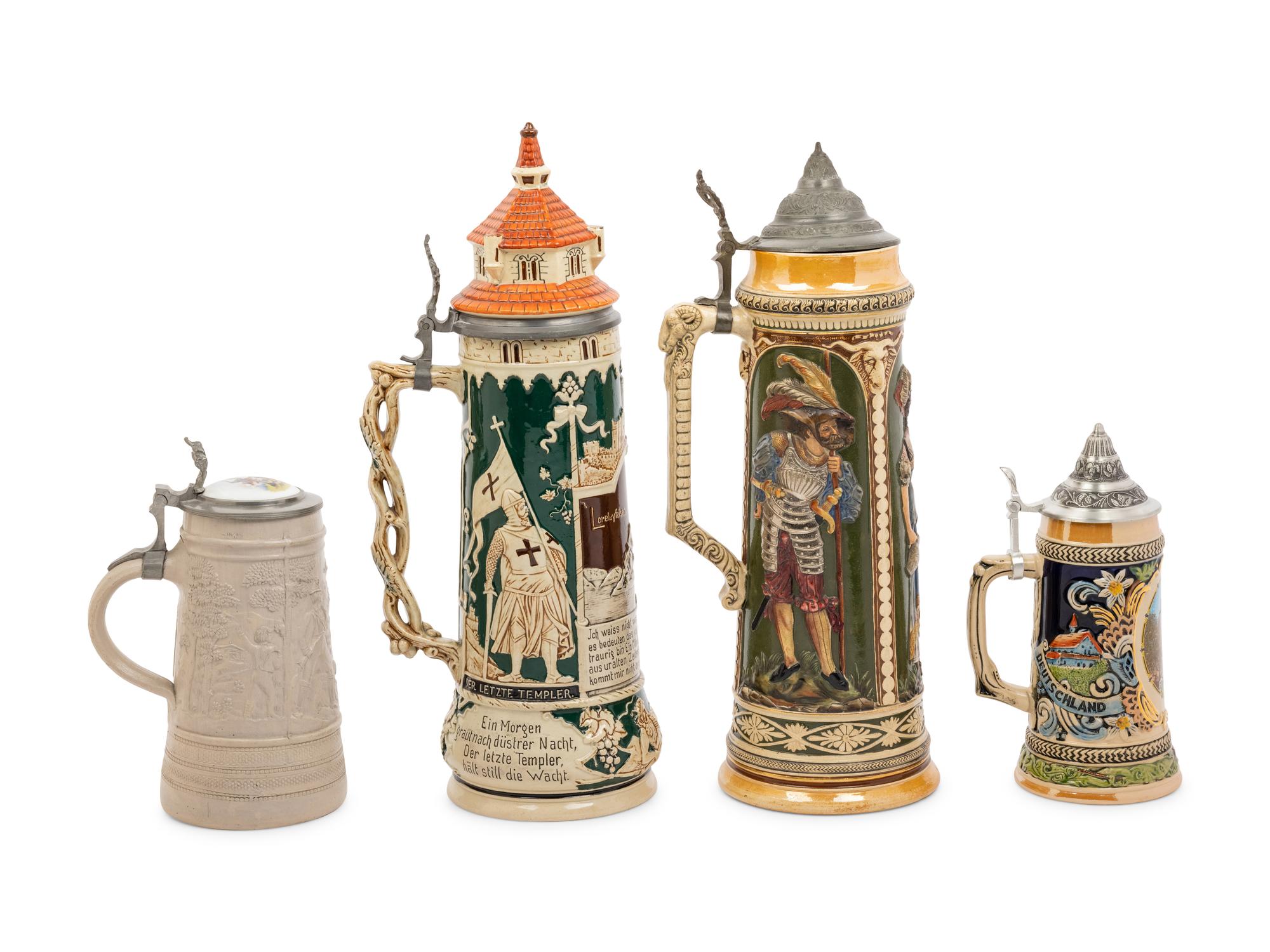 A Group of Four Beer Steins