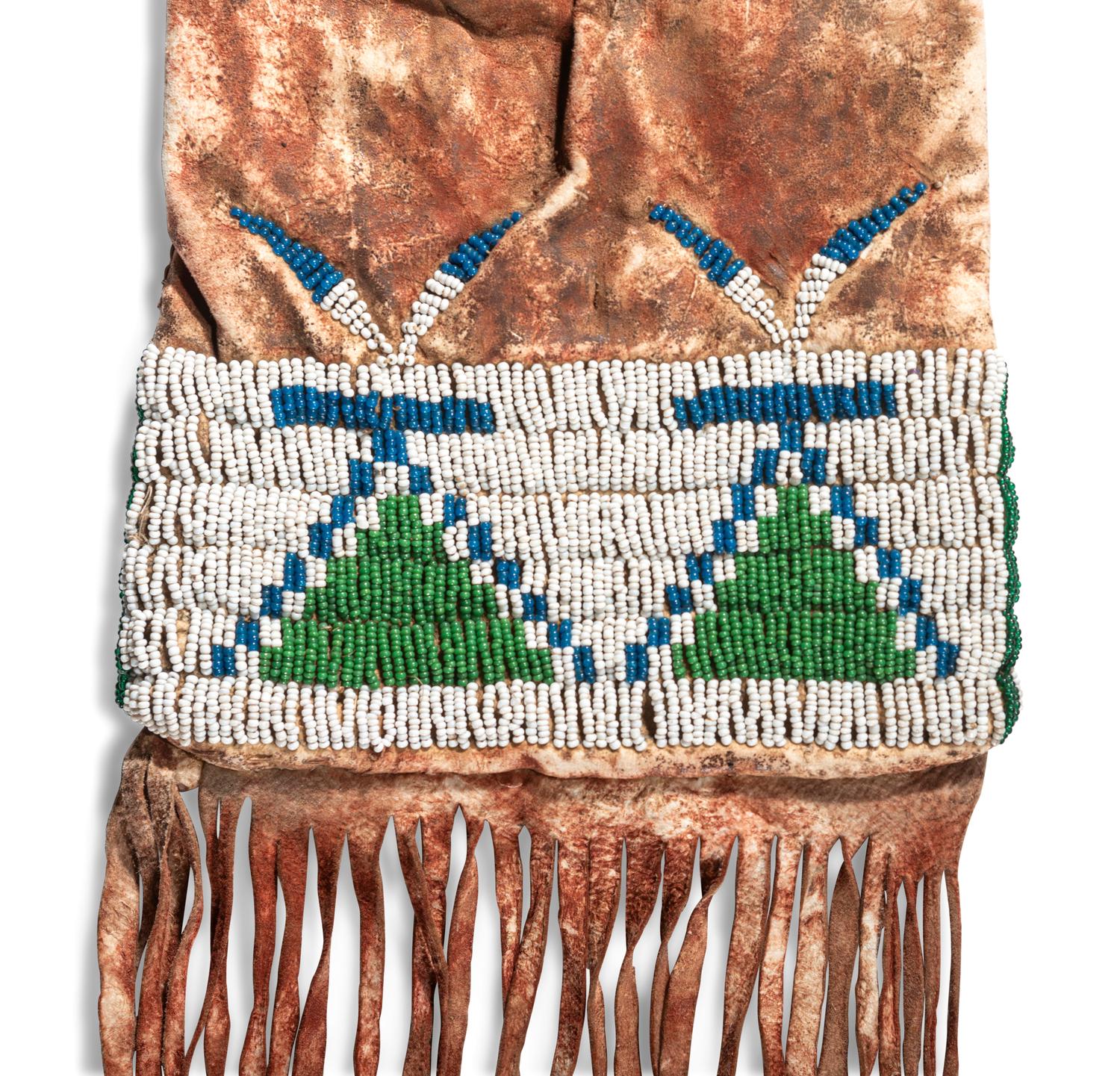 Northern Plains Beaded Hide Tobacco Bag