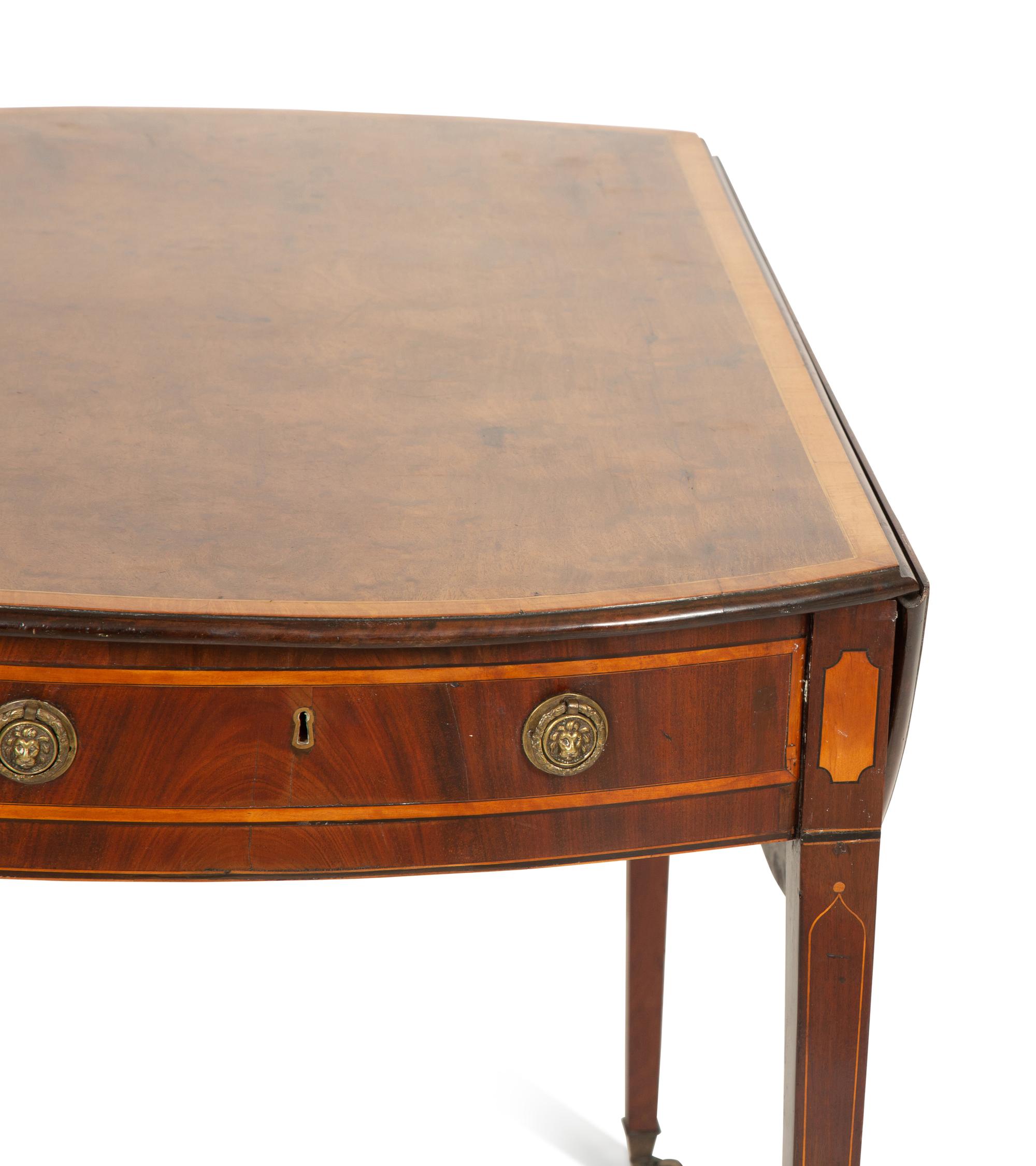 A George III Satinwood Inlaid Mahogany Pembroke Table