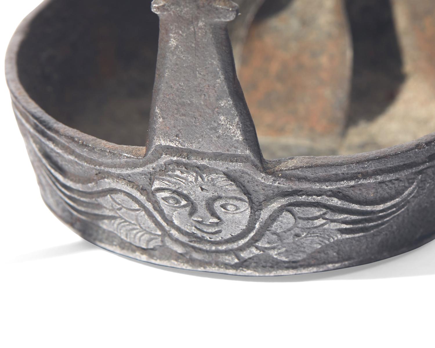 Two Wrought Iron Fat Lamps