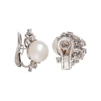 SOUTH SEA CULTURED PEARL AND DIAMOND EARRINGS