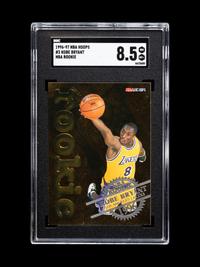 A 1996-97 NBA Hoops Rookies Kobe Bryant Rookie Basketball Card No. 3 (SGC 8.5 NM-MT+)
