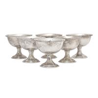 A Set of Six Sterling Silver Footed Dessert Dishes