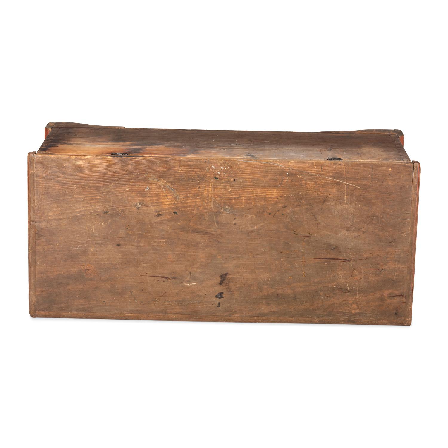 A Chippendale Grain and Polychrome Paint Decorated Pine Blanket Chest