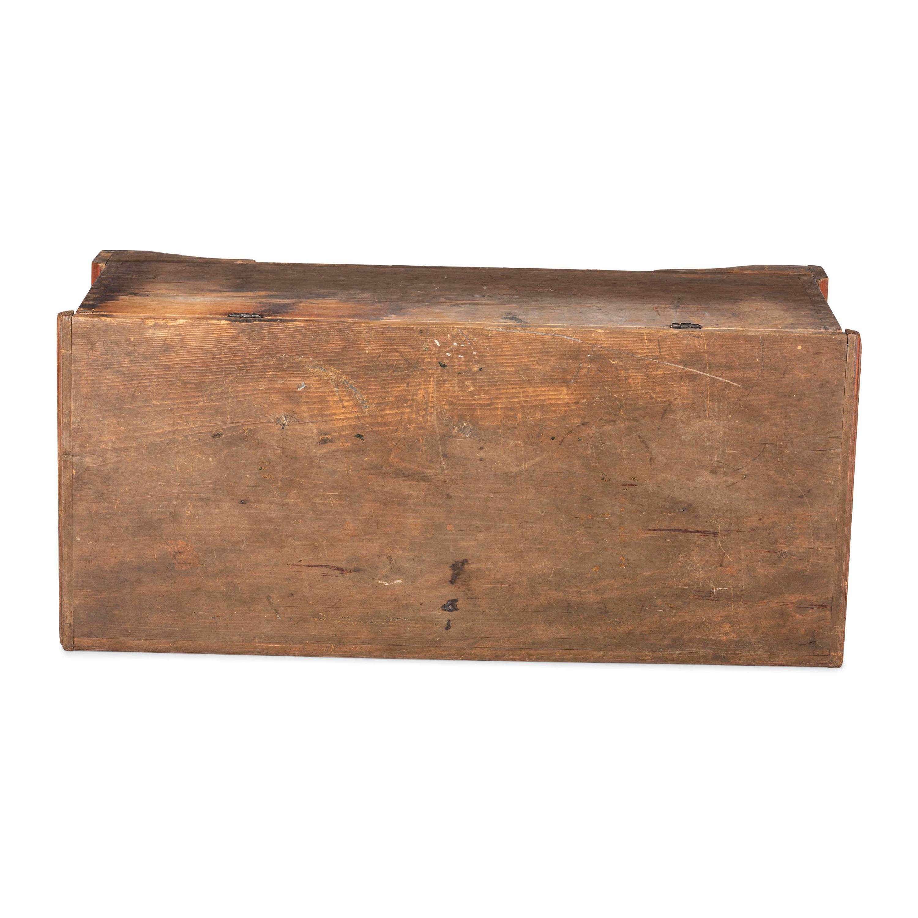 A Chippendale Grain and Polychrome Paint Decorated Pine Blanket Chest