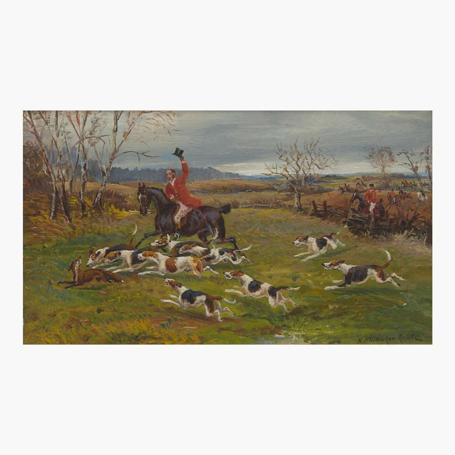 H. Whittaker Reville (British, 19th Century) Four Works: The Fall, Tally Ho!, The Kill, Full Cry