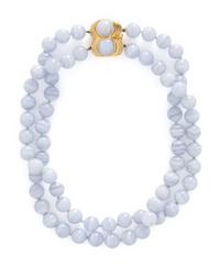 EMIS BEROS, BLUE LACE AGATE BEAD NECKLACE