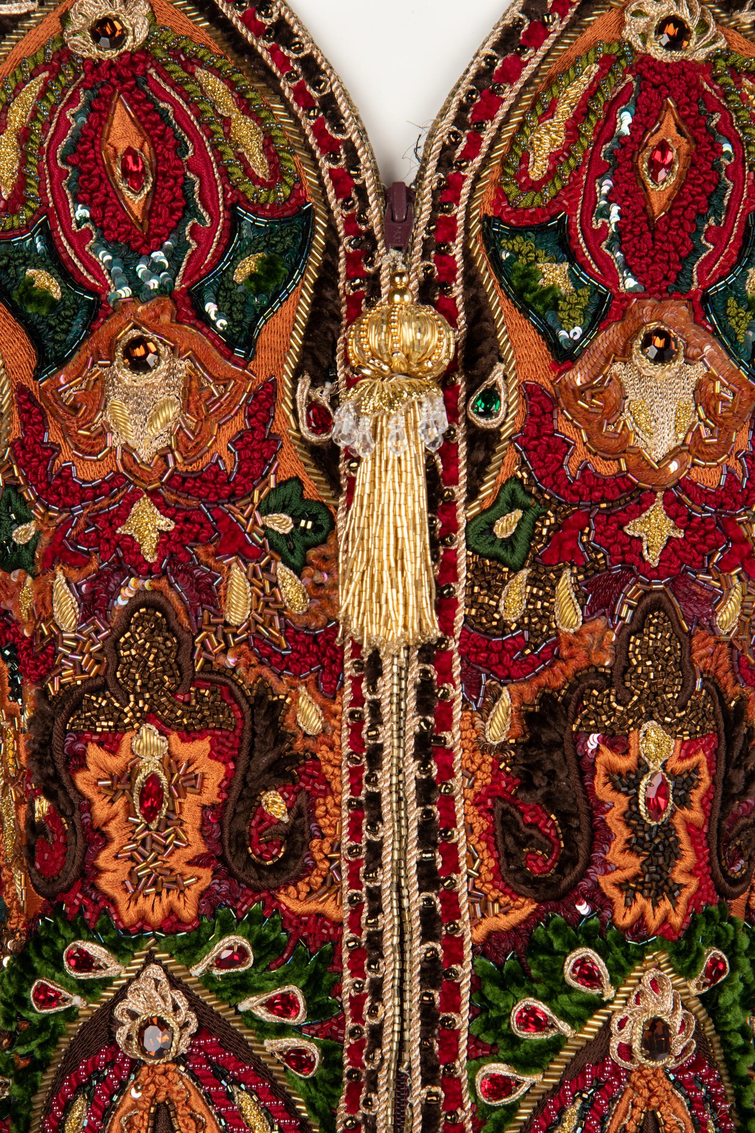Oscar de la Renta Beaded Jacket and Skirt Ensemble, 1980-90s