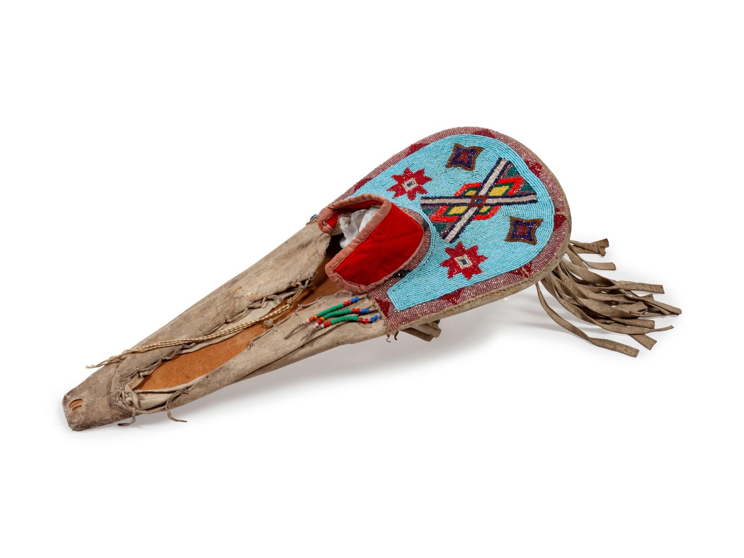 Nez Perce Beaded Hide Toy Cradle