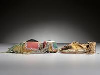 Kiowa Child's Beaded Hide Moccasins