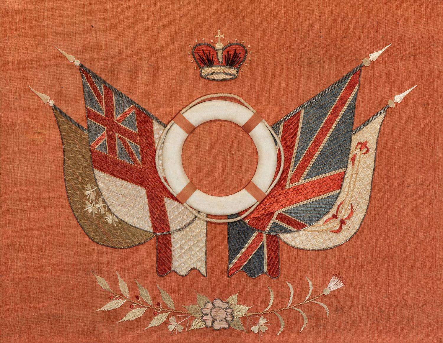 A Chinese Export British Naval Embroidery