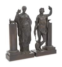 A Pair of French Bronze Allegorical Figures