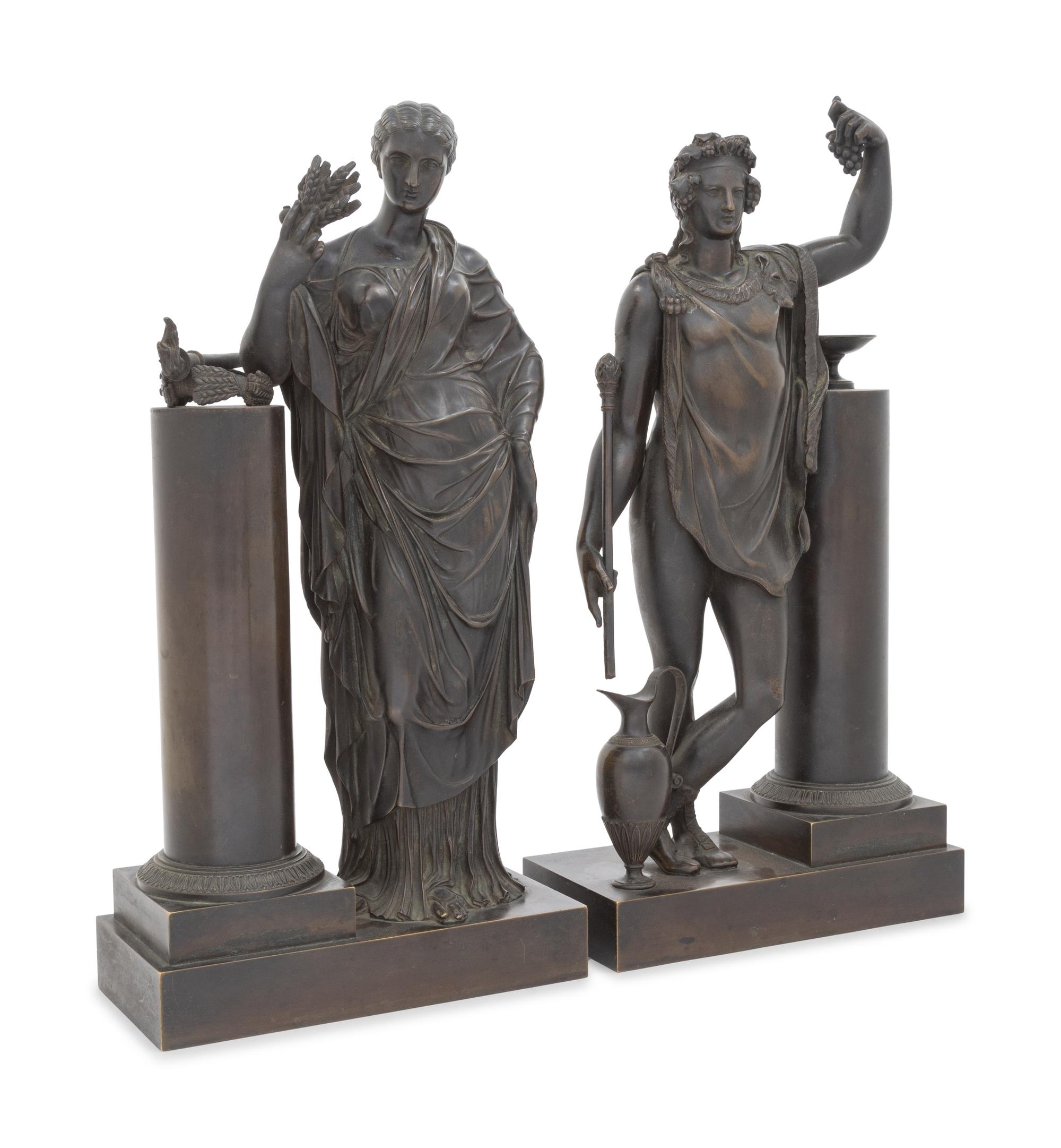 A Pair of French Bronze Allegorical Figures