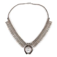 Navajo Silver Squash Blossom Necklace and Earrings