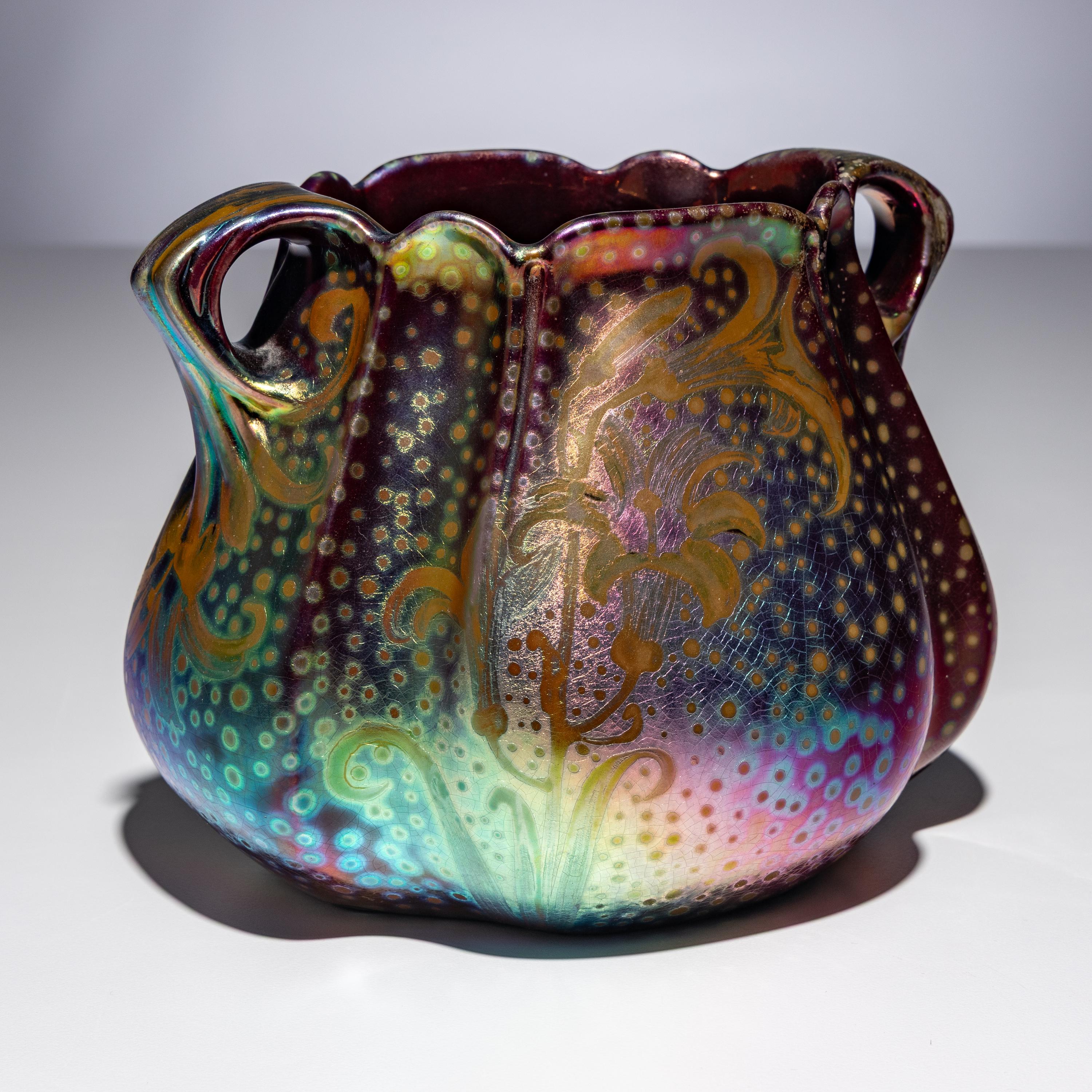 Jacques Sicard for Weller Pottery (French-American, 1865–1923) — Two-Handled Vase, c. 1905