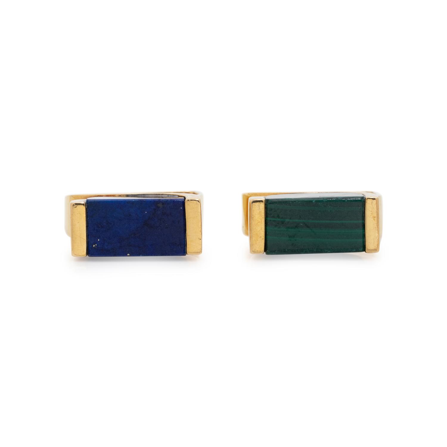 TWO MODERNIST GEMSTONE RINGS
