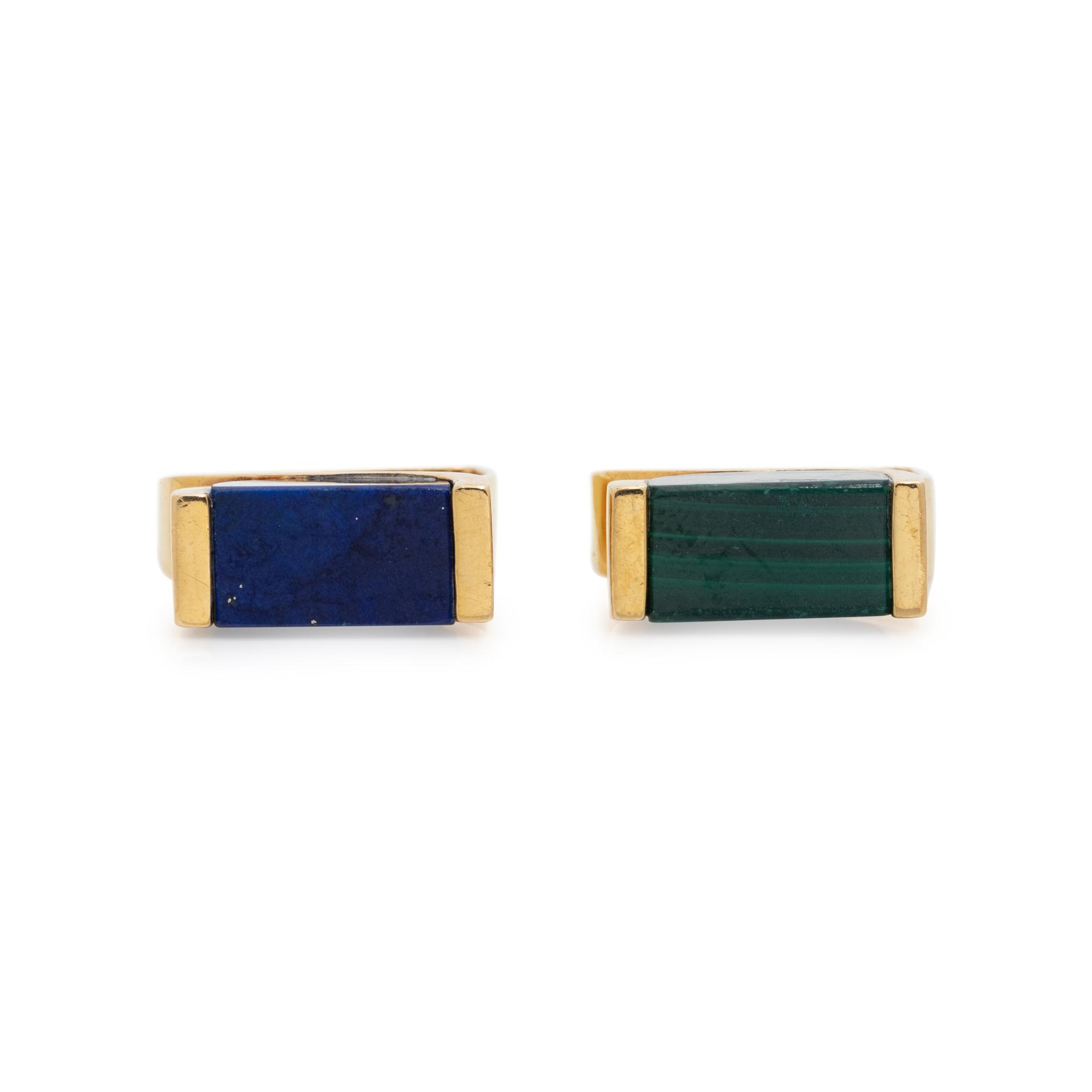 TWO MODERNIST GEMSTONE RINGS