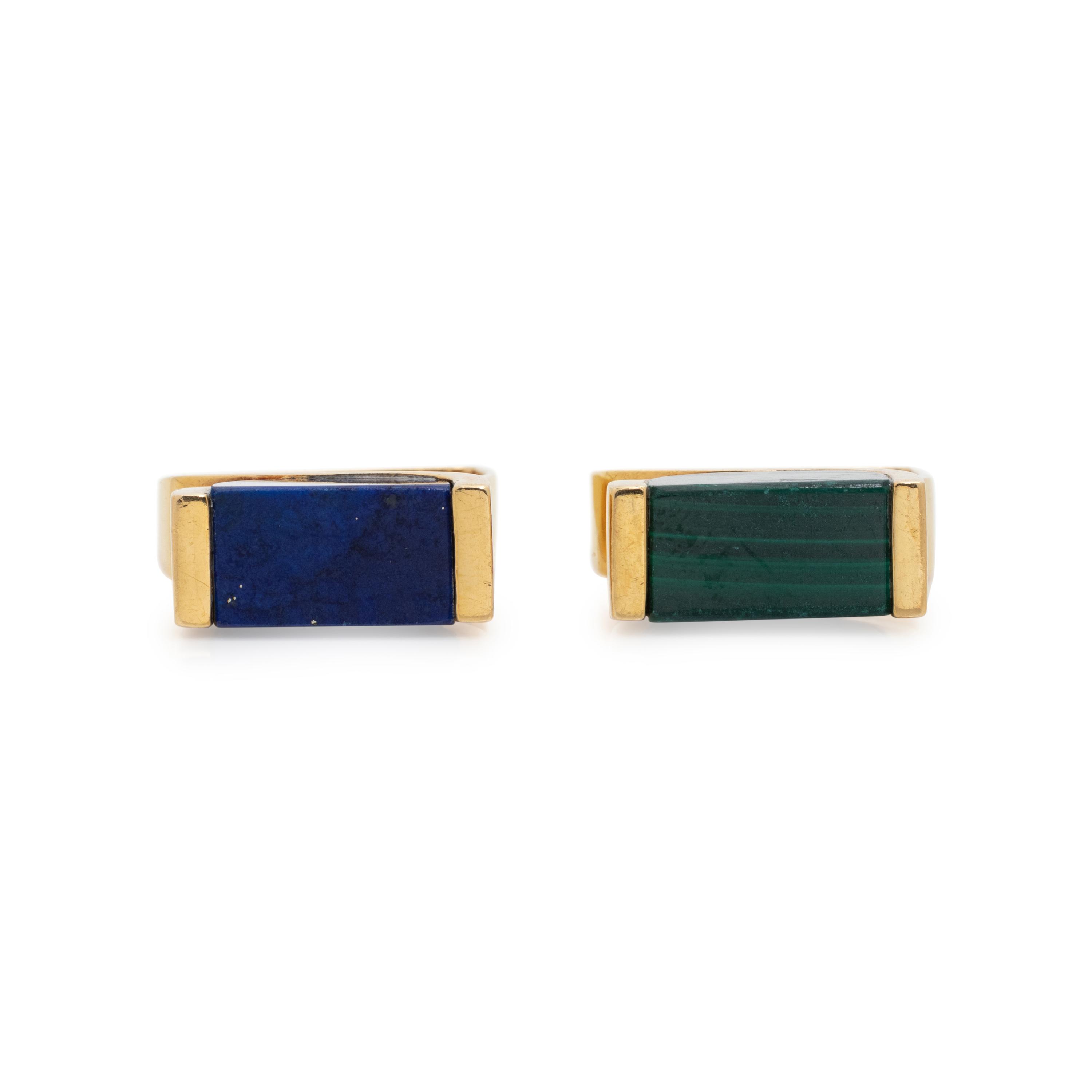 TWO MODERNIST GEMSTONE RINGS