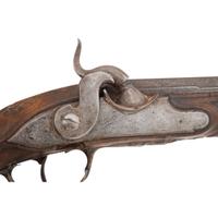 A Pair of Silver Mounted French Percussion Pistols