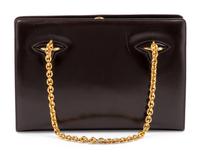 Gucci Brown Leather Shoulder Frame Bag, 1970-80s