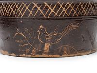 An Incised Albany Slip Presentation Butter Tub