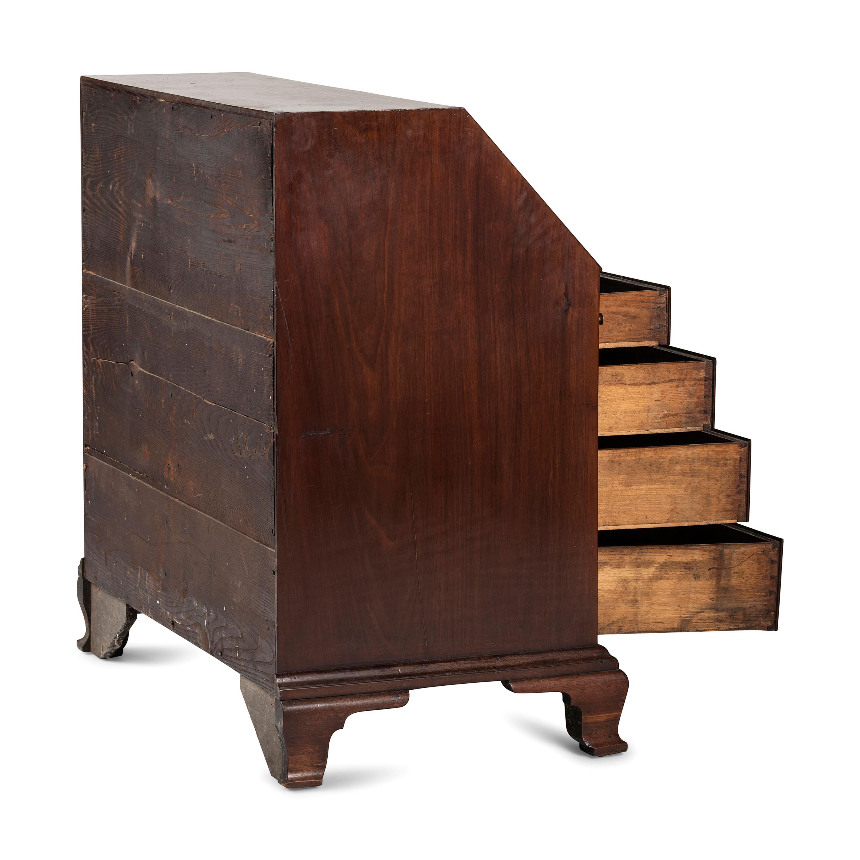 A Chippendale Plum-Pudding Mahogany Slant Front Desk