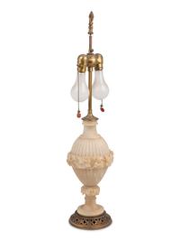 An Italian Alabaster Urn Mounted as a Lamp