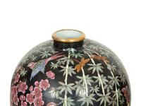 A Pair of Chinese Export Famille Noire Porcelain Palace Vases