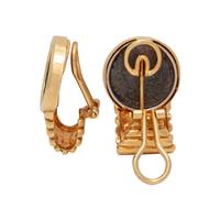 YELLOW GOLD AND COIN EARCLIPS