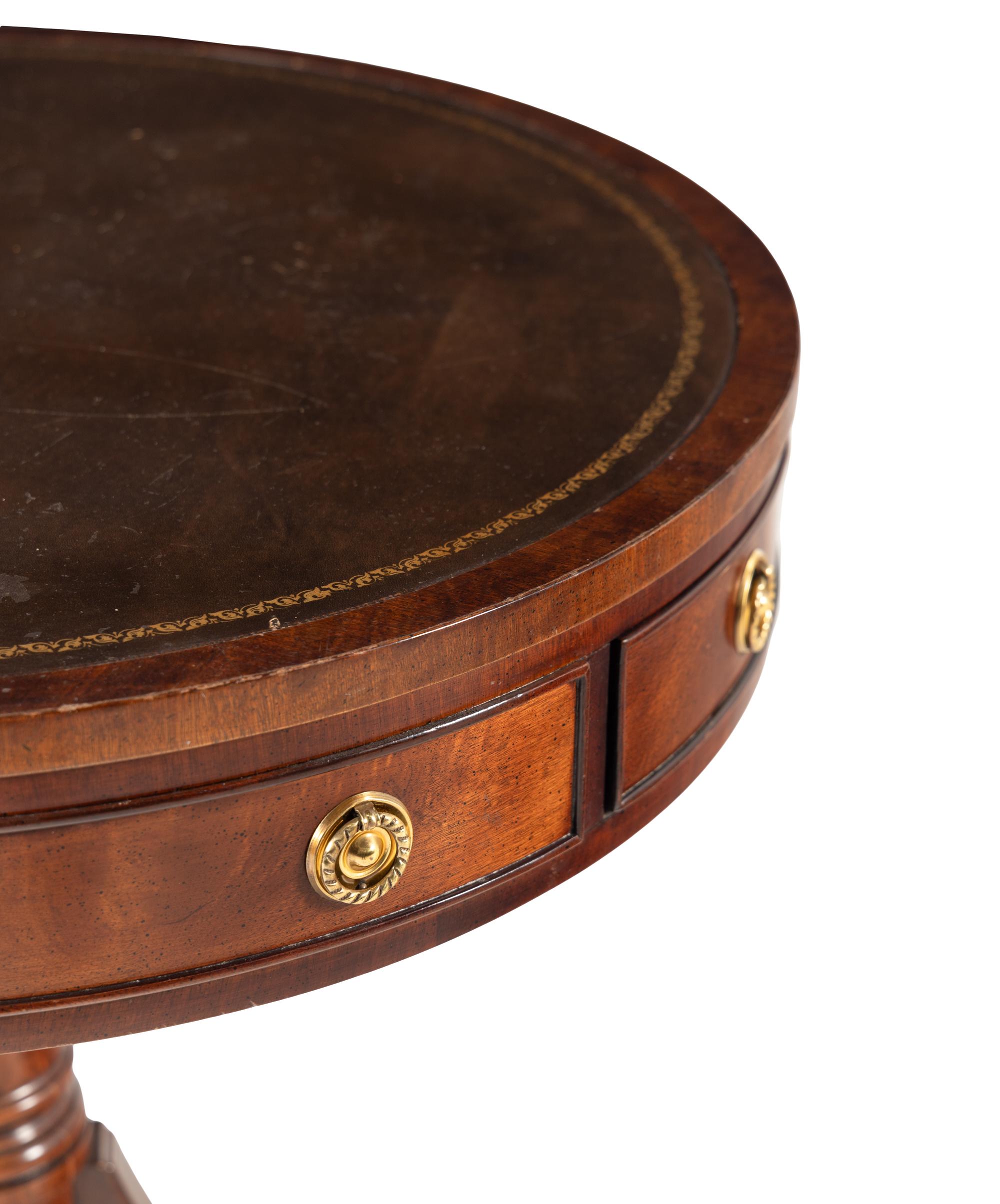 A George III Style Aston Court by Henrendon Mahogany Drum Table