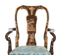 A Queen Anne Style Japanned Armchair