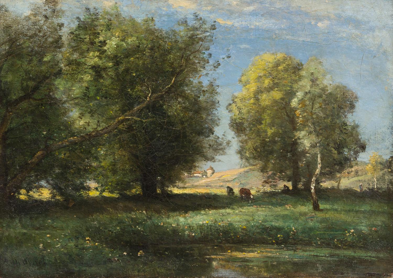 Achille Francois Oudinot (French, 1820-1891) Cattle in…