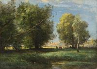 Achille Francois Oudinot (French, 1820-1891) Cattle in…
