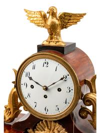 An Austrian Parcel-Gilt and Ebonized Walnut and Alabaster Mantel Clock — 19TH CENTURY