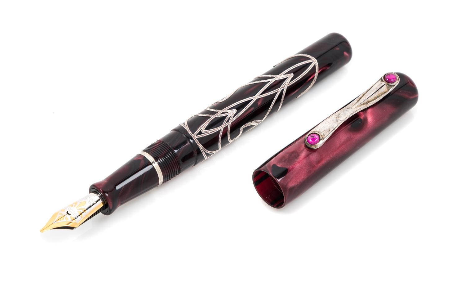 A Visconti Richelieu Limited Edition Ruby-Inset Fountain Pen