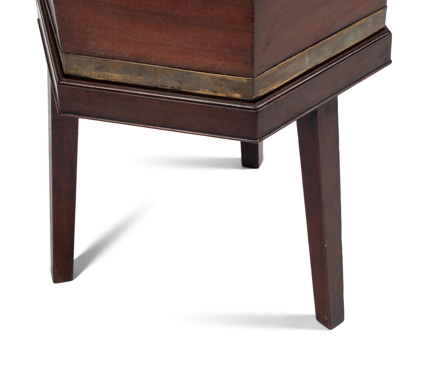 A George III Brass Mounted Mahogany Cellarette on Stand