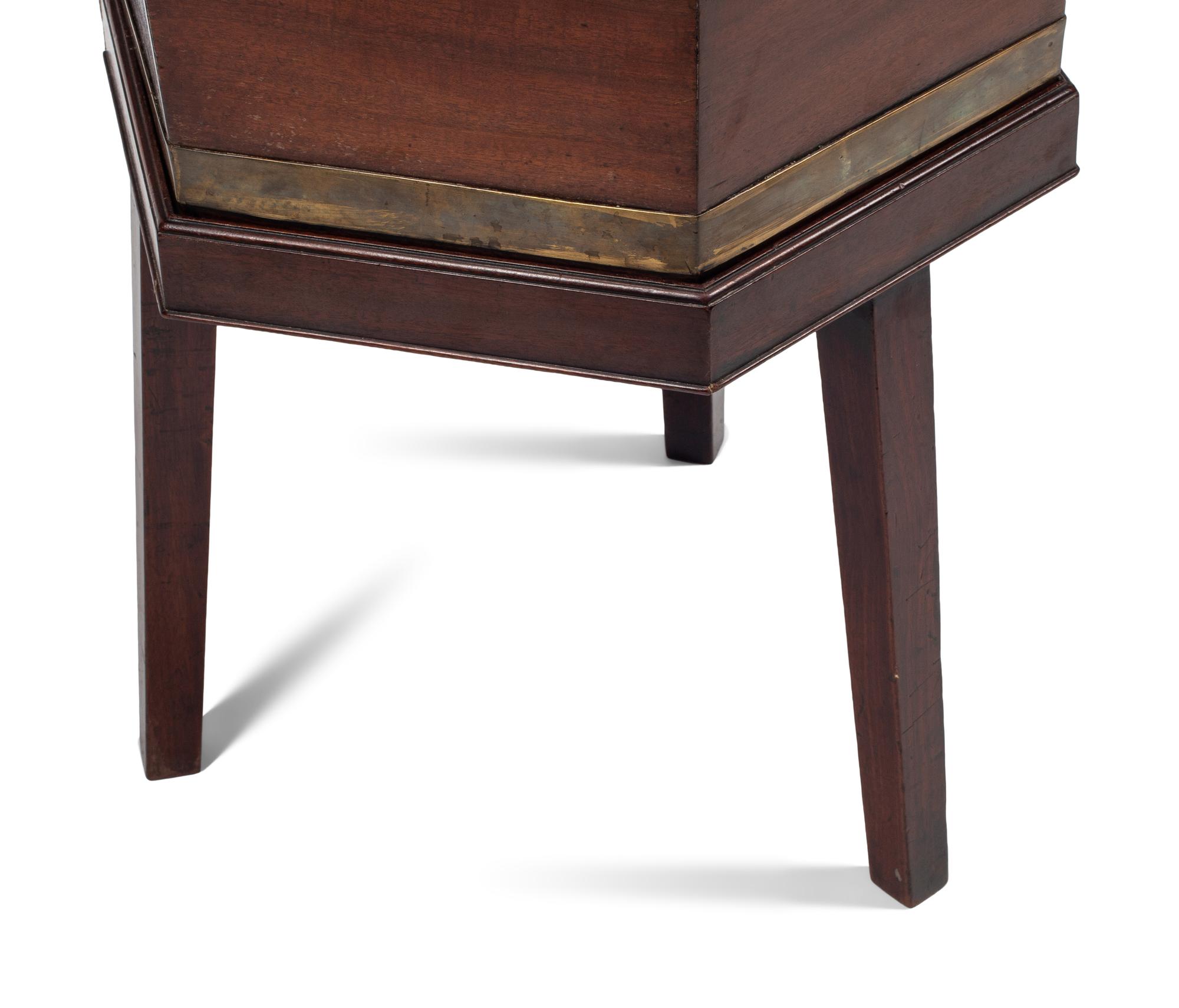 A George III Brass Mounted Mahogany Cellarette on Stand