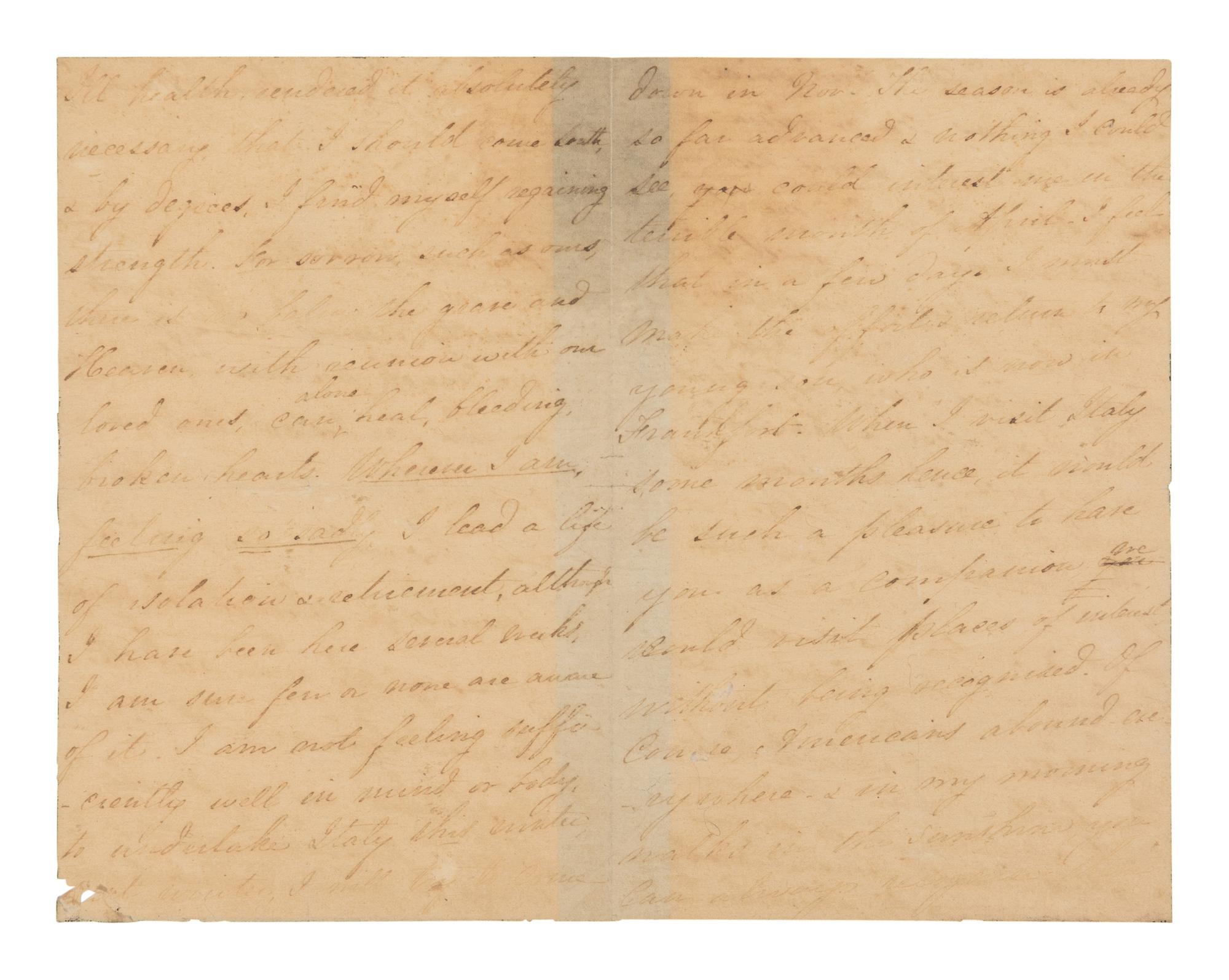 LINCOLN, Mary Todd (1818-1882). Autograph letter signed ("Mary Lincoln"), to Rhoda White, Nice, France, 16 March 1869.