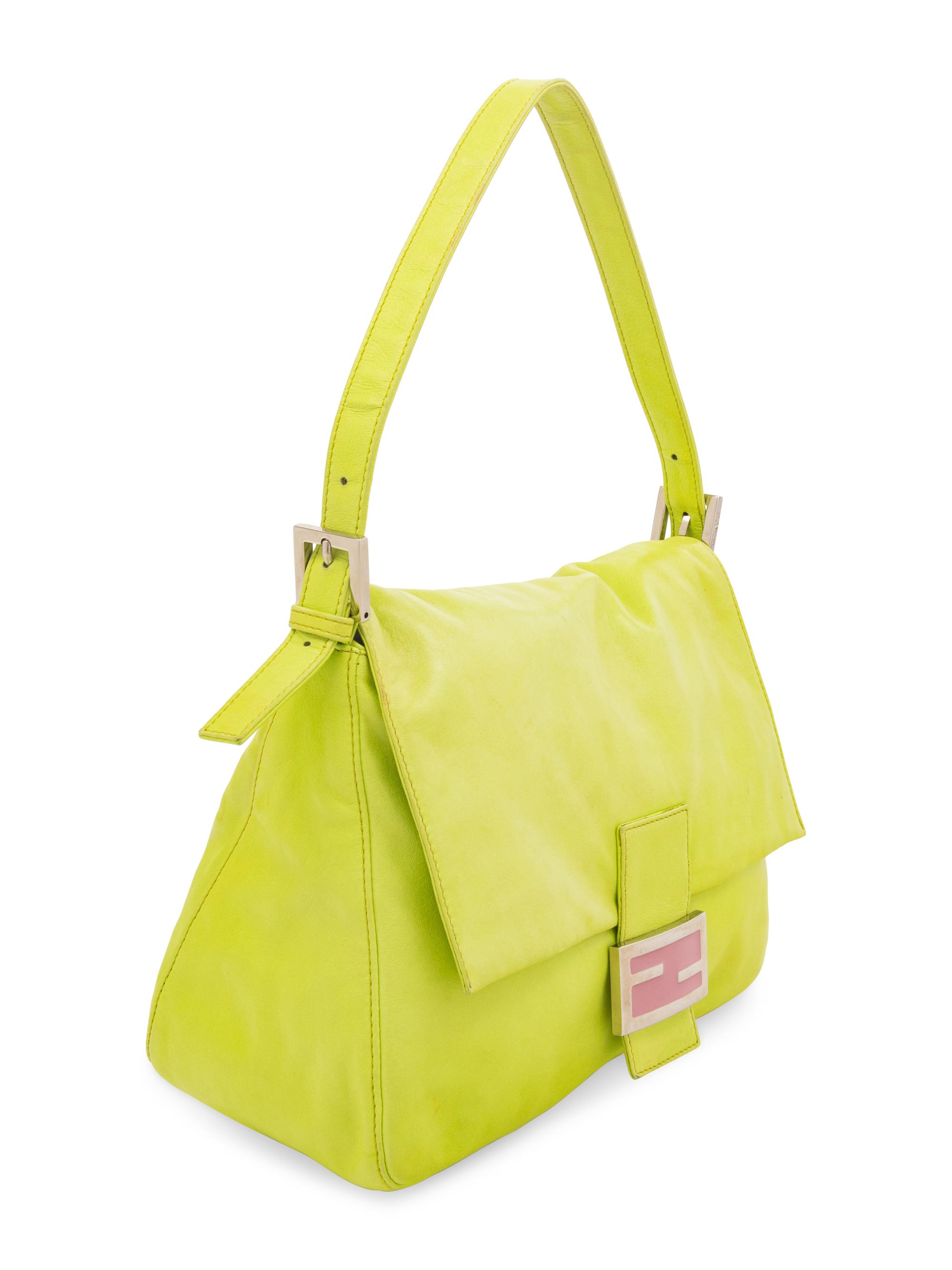 Fendi Lime Green Mama Baguette Bag