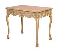 A Louis XV Style Painted Table with a Trompe l'Oeil Top